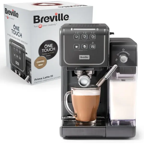 BREVILLE aparat za kavu Prima Latte III VCF146X01 sivi