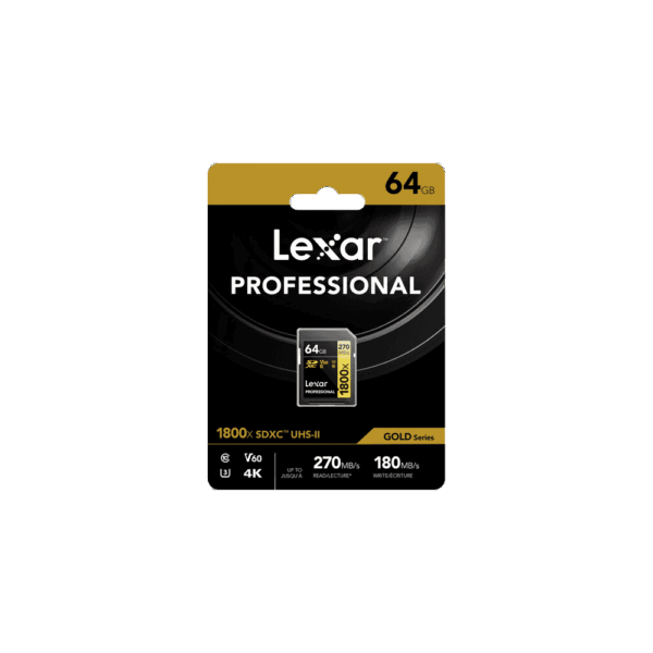 LEXAR kartica SD Gold 64GB 1800x SDXC UHS-II card