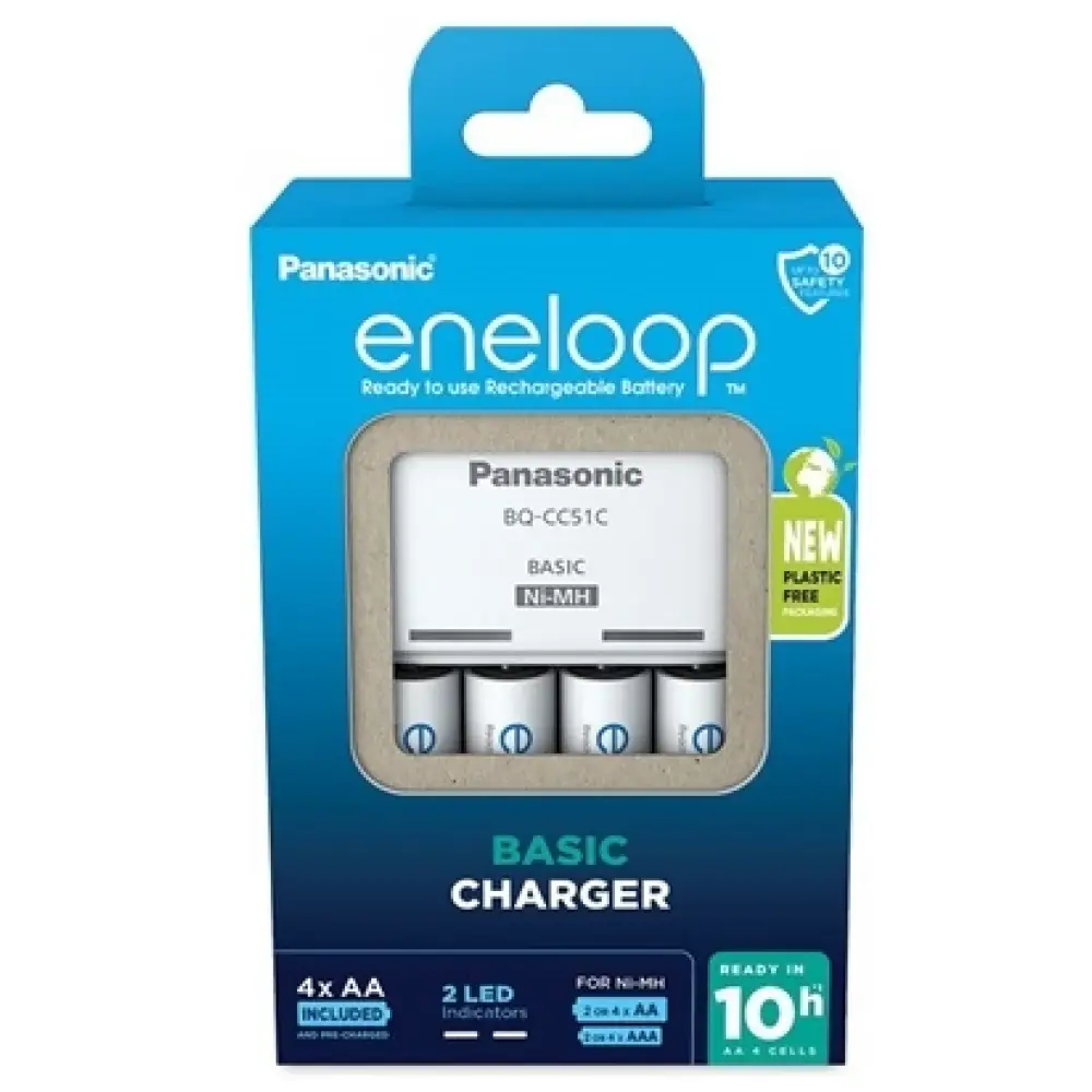 PANASONIC punjač eneloop (10h) sa 4 baterije AA 2000mAh (K-KJ51MCD40E)