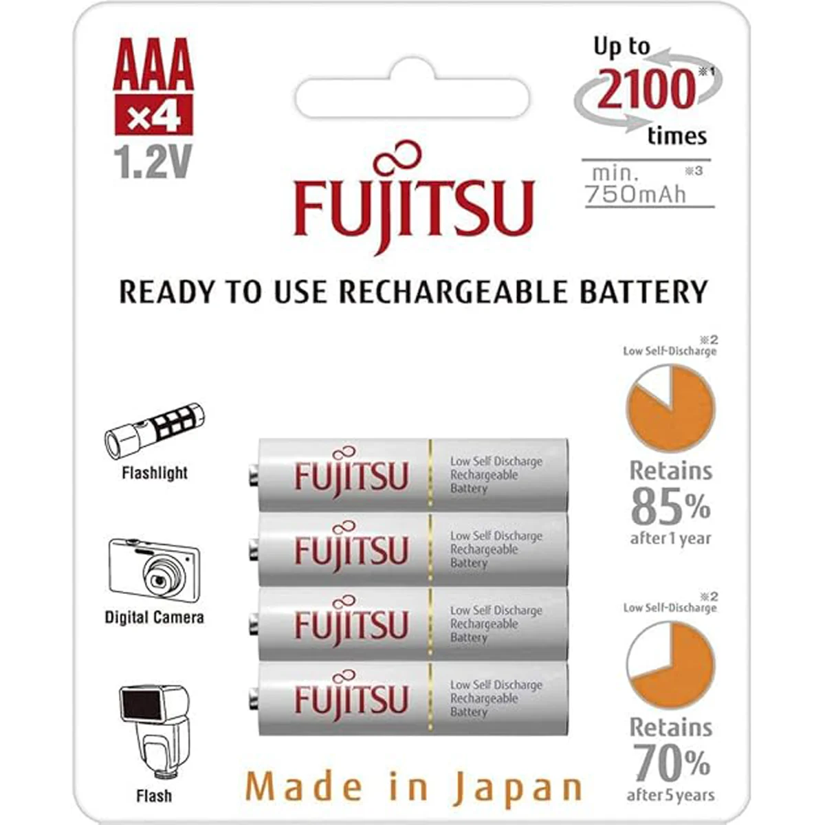 HR-4UTCEU (4B) Fujitsu  baterije AAA white HR-4UTCEU (4B)