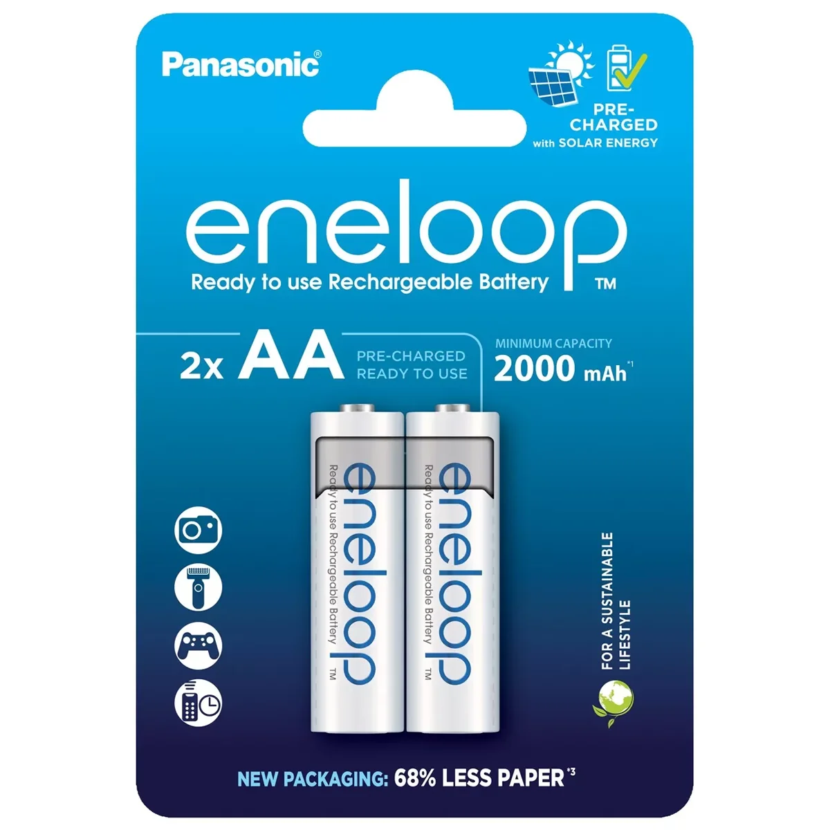 BK-3MCDE/2CP PANASONIC baterije eneloop AA/2B (BK-3MCDE/2CP) 2000mAh white
