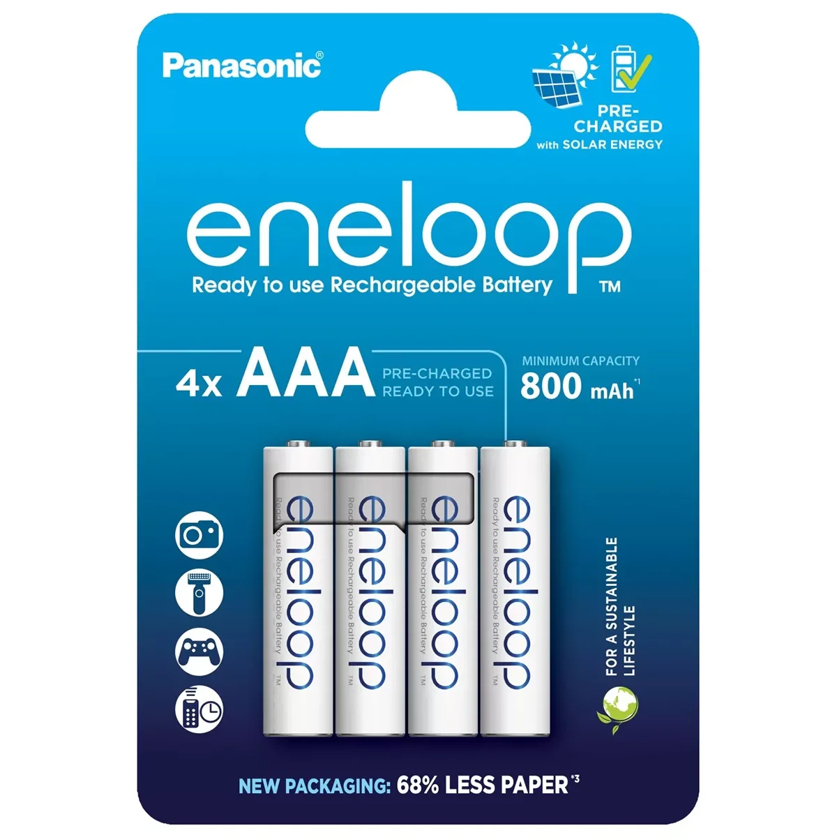 BK-4MCDE/4CP PANASONIC baterije eneloop AAA/4B (BK-4MCDE/4CP) 800mAh white