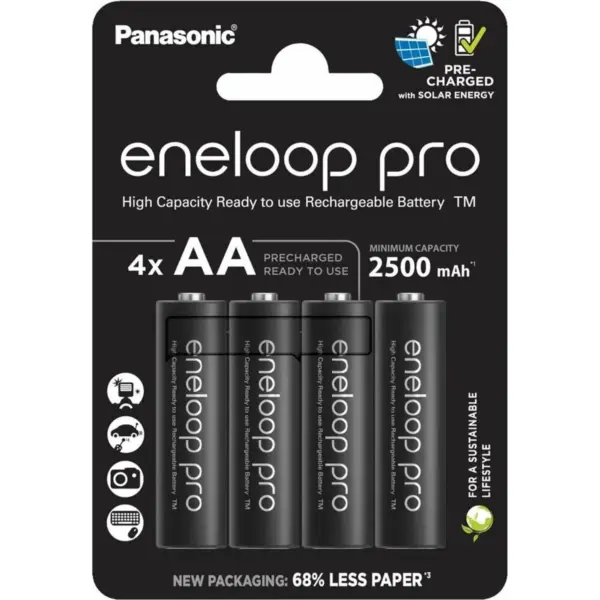 BK-3HCDE/4CP PANASONIC baterije eneloop pro AA/4B (BK-3HCDE/4CP) 2500mAh black
