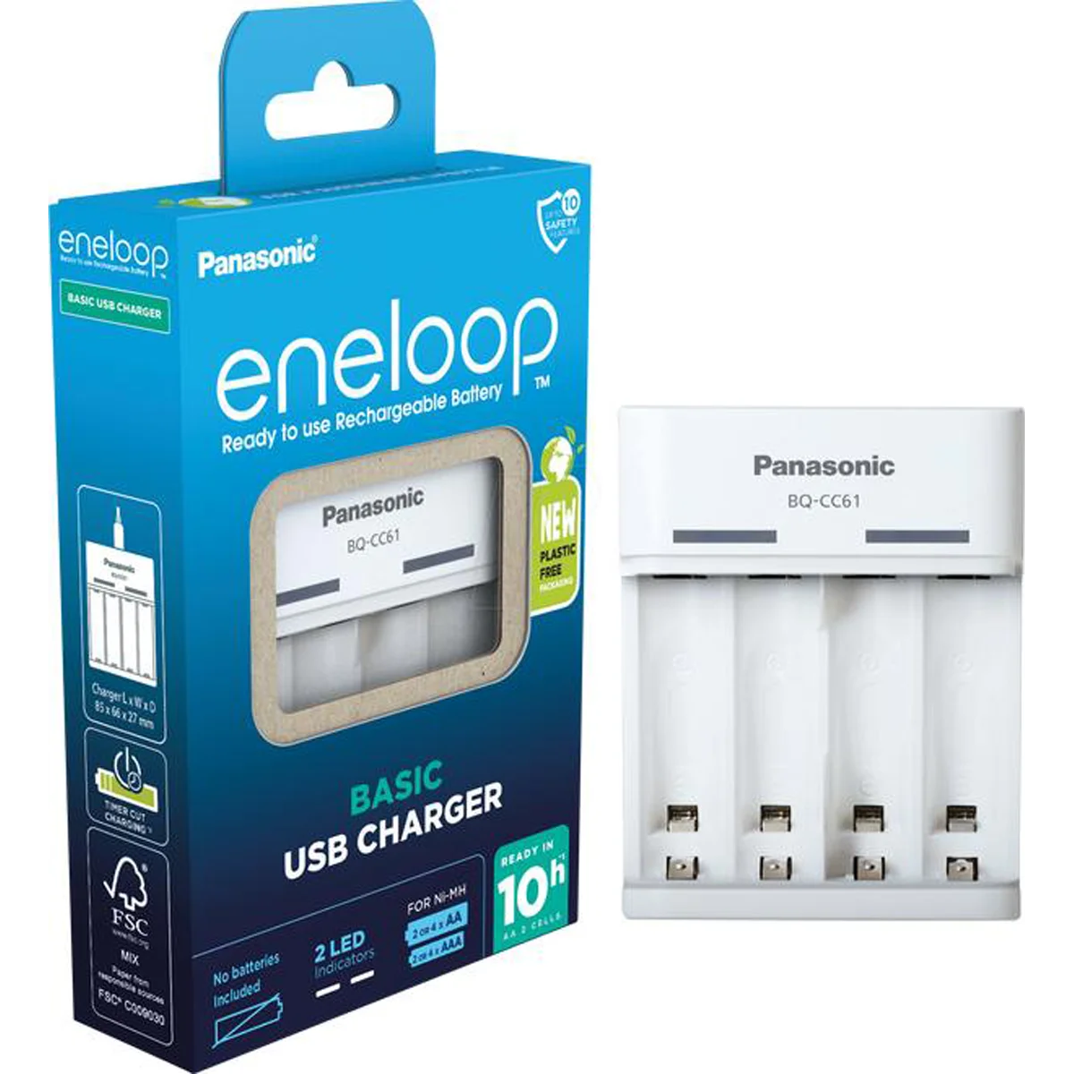BQ-CC61USB PANASONIC punjač eneloop (10h) za 4 baterije BQ-CC61USB (bez baterija)