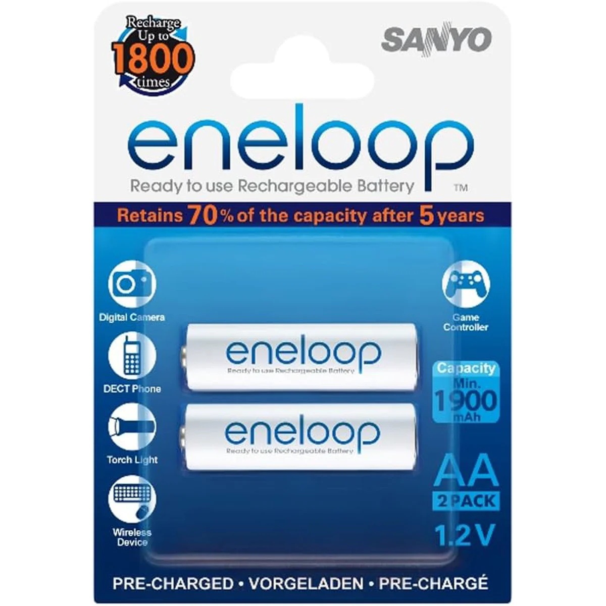 HR-3UTGB-2BP SANYO baterije eneloop 2xAA ready-to-use