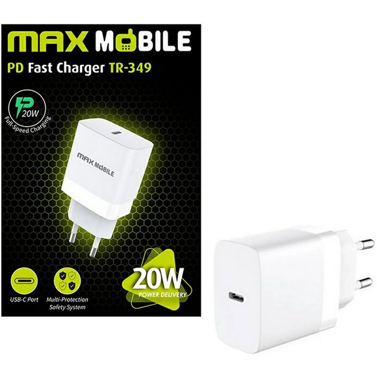 MM499794 MAXMOBILE kućni punjač PD QC 3.0 type-C, TR-349 20W