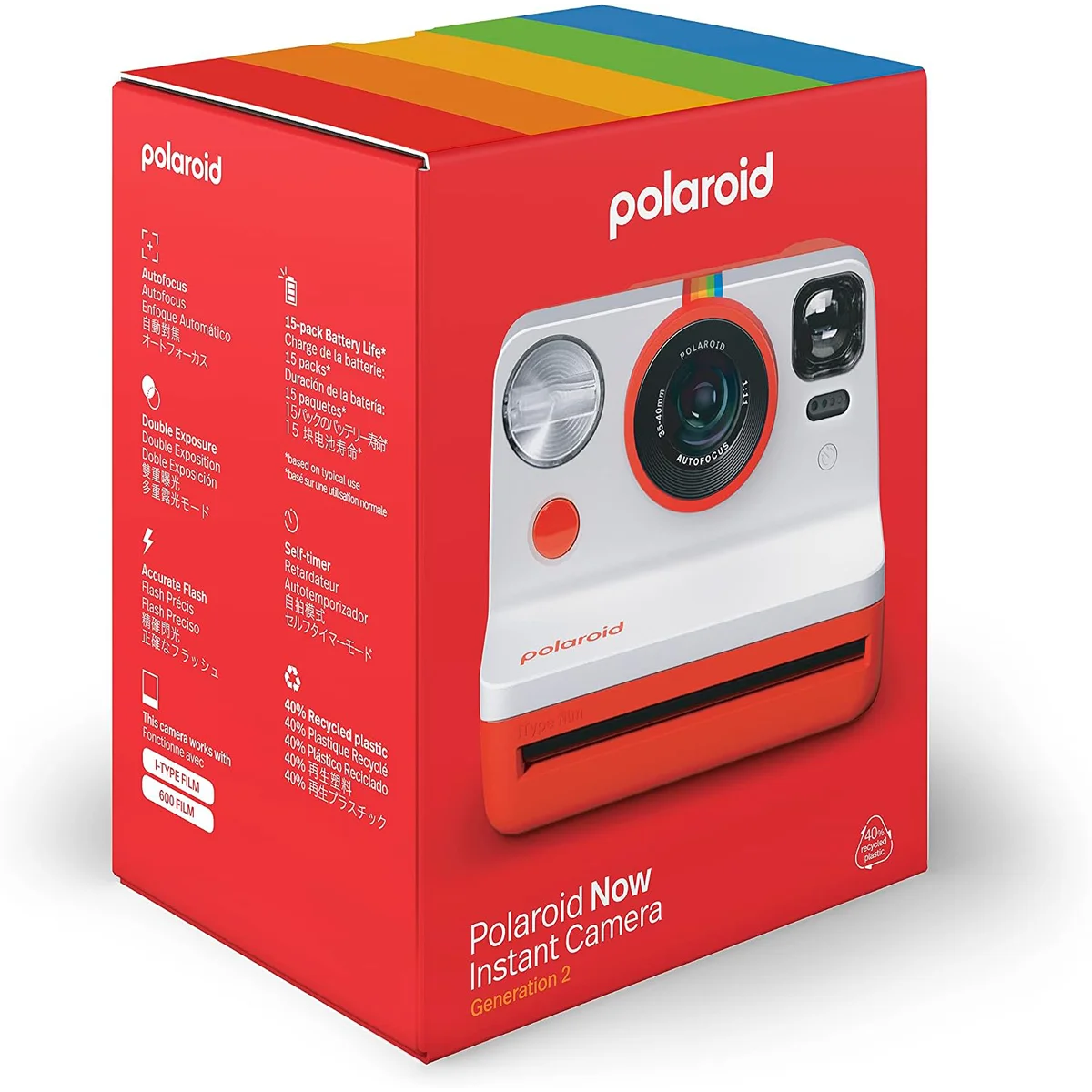 009074 POLAROID fotoaparat Now2 Red